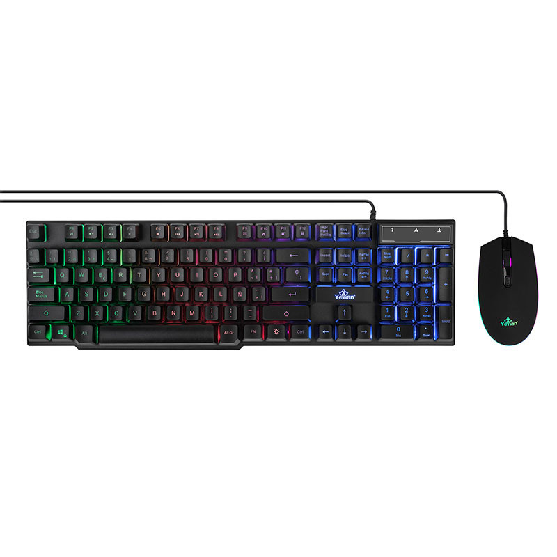 Kit de Teclado y Mouse Yeyian YKP-20705 - Juego, Negro