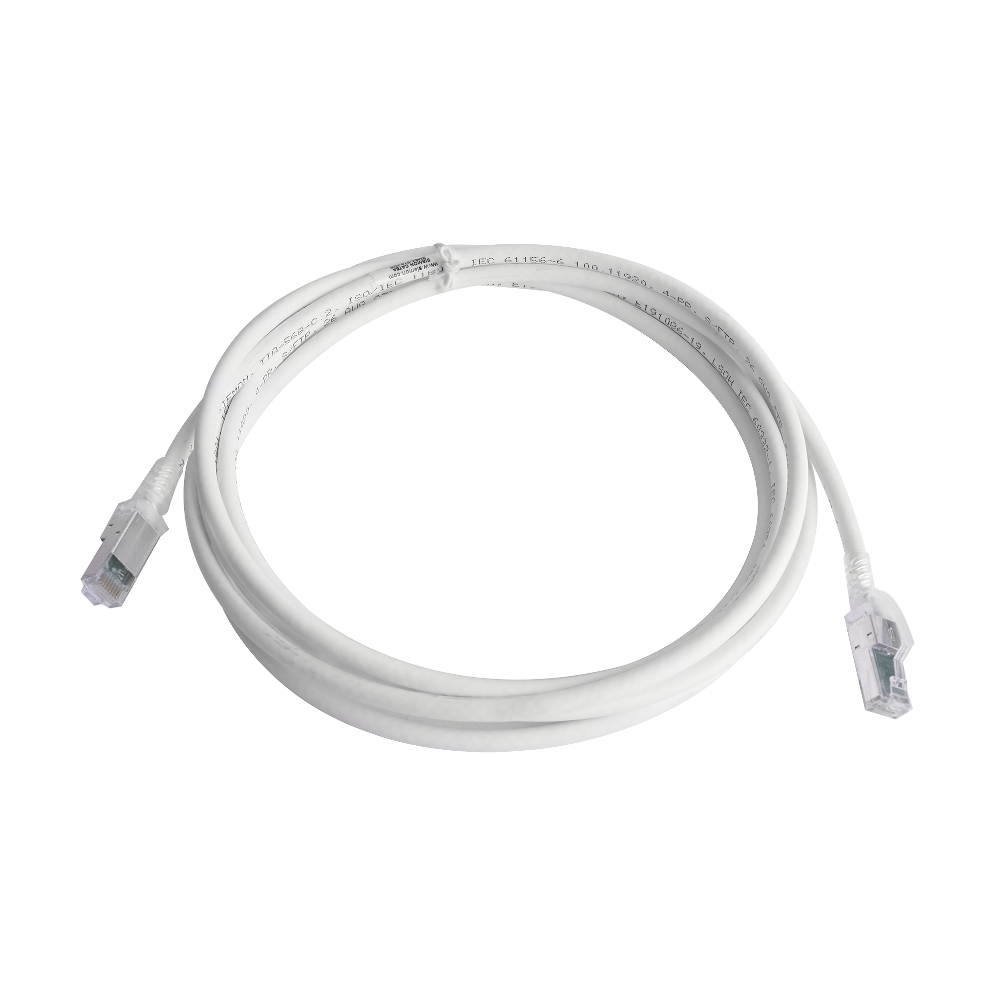 Patch Cord Z-MAX Cat6A S/FTP, CM/LS0H, 10ft, Color Blanco, Versión Bulk (Sin Empaque Individual)